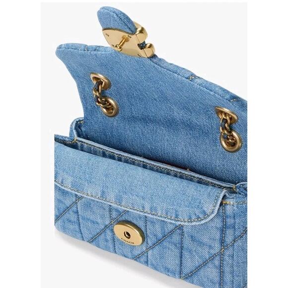 Copied - NWT COACH Tabby 20 Quilted Indigo BLUE Denim Small Shoulder Bag - Picture 3 of 5